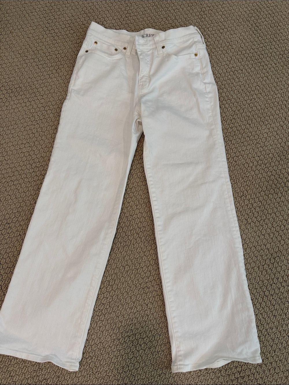 J. Crew White low rise slim wide jeans size 27.